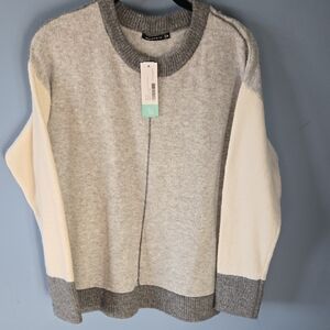 Staccato Gray and Cream Crewneck Sweater